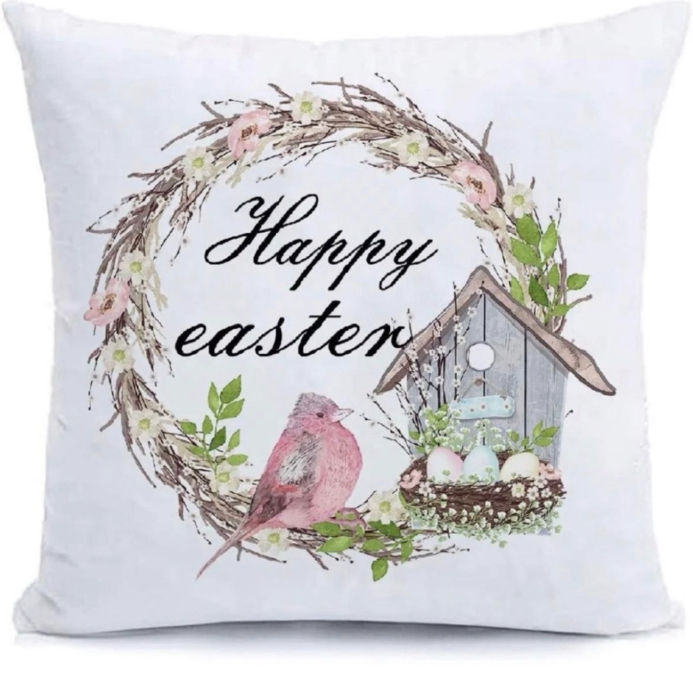 Easter Wreath Pillow Cover